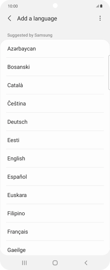 Press the required language.