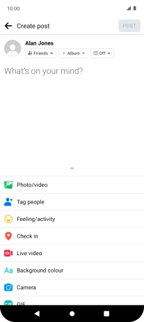 Press the text input field.