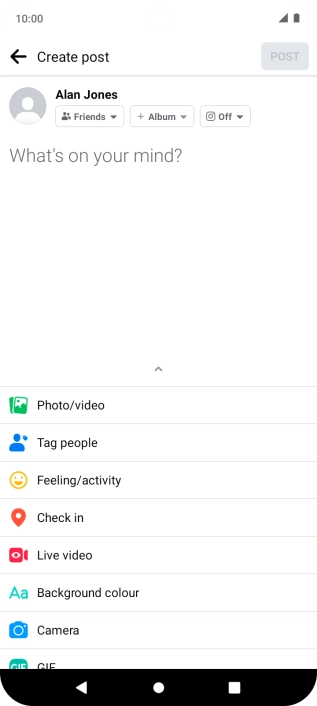 Press the text input field.