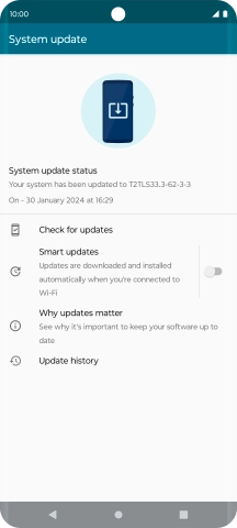 Press Check for updates. If a new software version is available, it's displayed. Follow the instructions on the screen to update the phone software. Press Check for updates. If a new software version is available, it's displayed. Follow the instructions on the screen to update the phone software.
