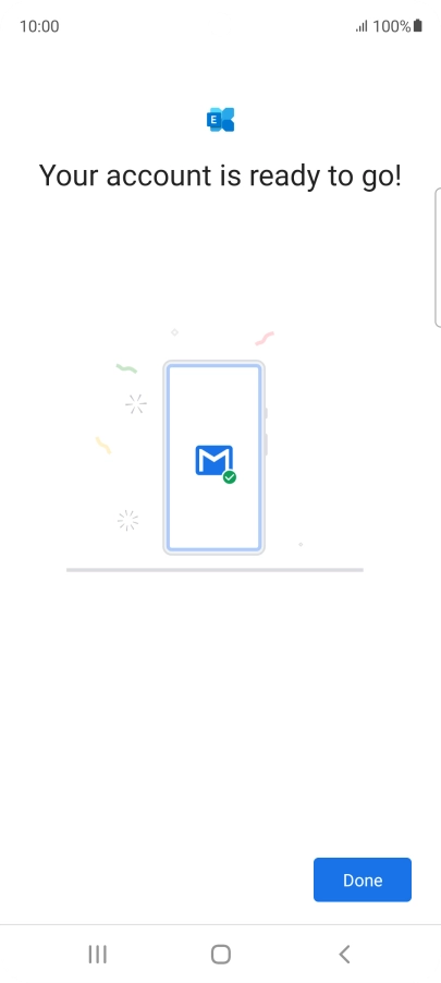 If this screen is displayed, your email account has been recognised and is being set up automatically. Follow the instructions on the screen to key in more information and finish setting up your phone.