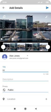Key in the required text and press the upload icon.