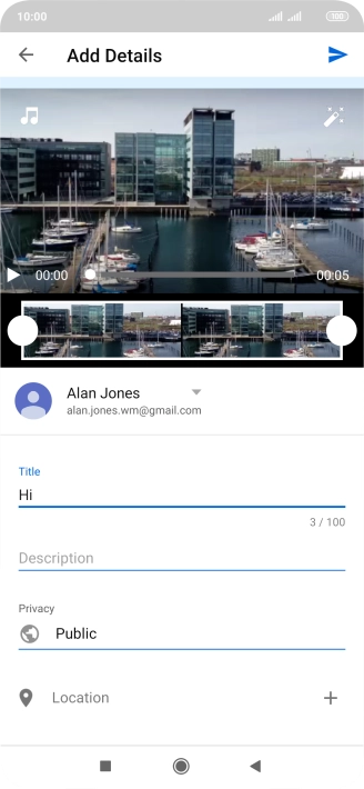 Key in the required text and press the upload icon.