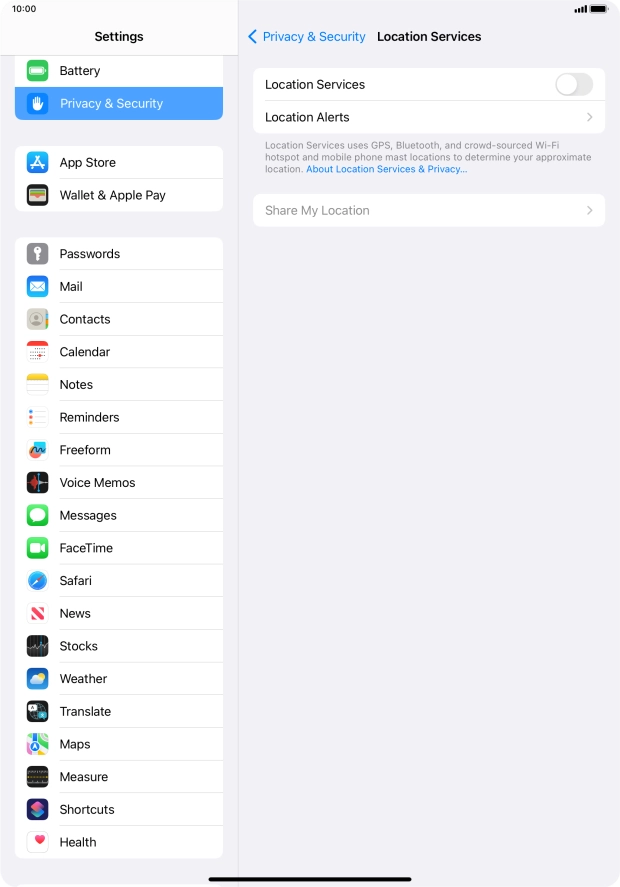 Press the indicator next to 
