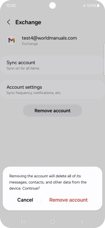 Press Remove account.
