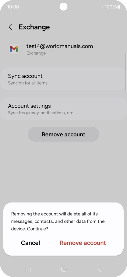Press Remove account.
