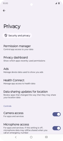 Press Permission manager.