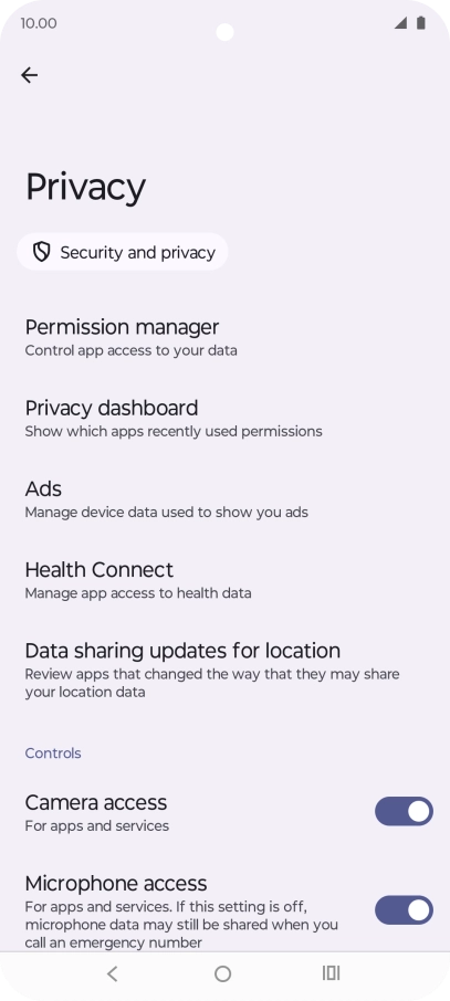 Press Permission manager.