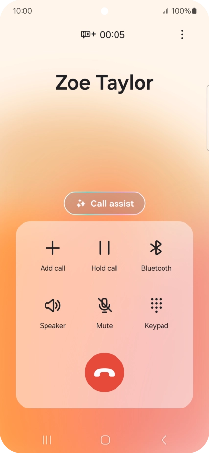 Press Call assist during a call.