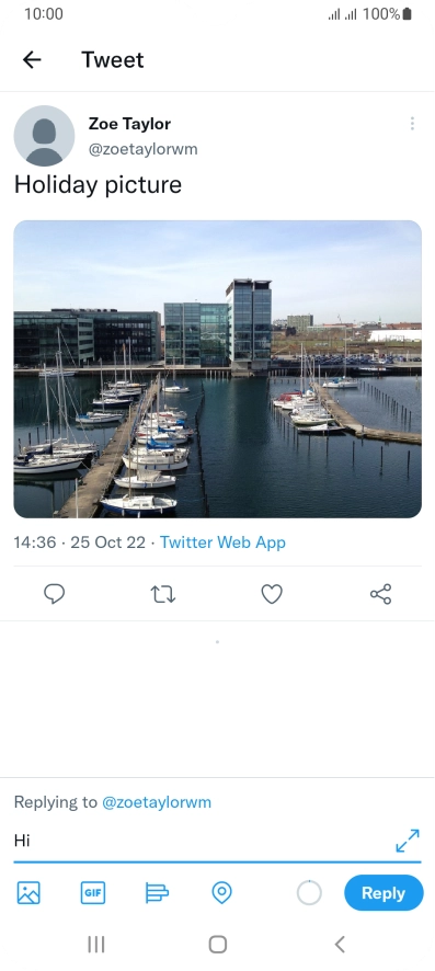 Write your reply and press Reply.