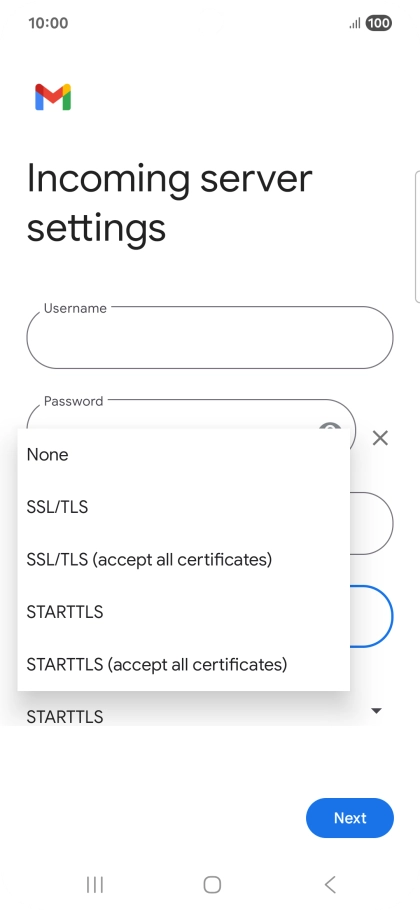 Press SSL/TLS. Press SSL/TLS.