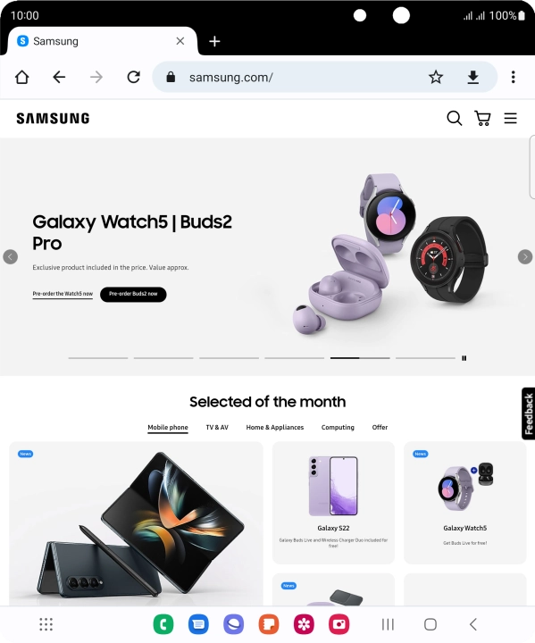 Press the menu icon.