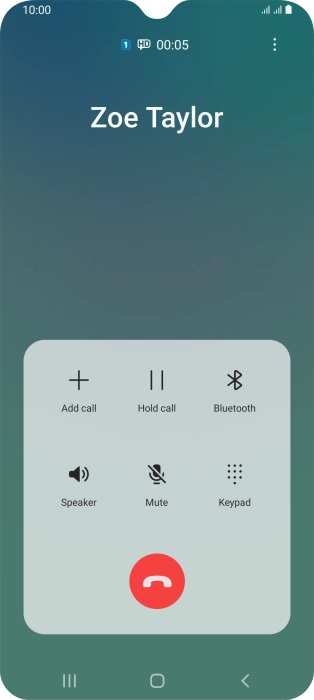 Press the end call icon.