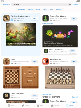 Press the required app. Press the required app.