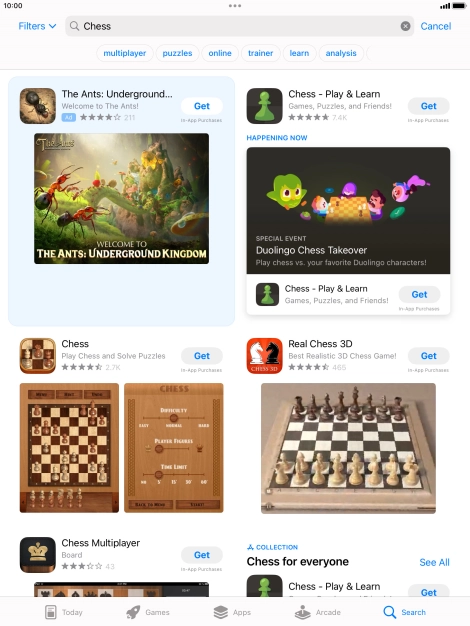 Press the required app. Press the required app.