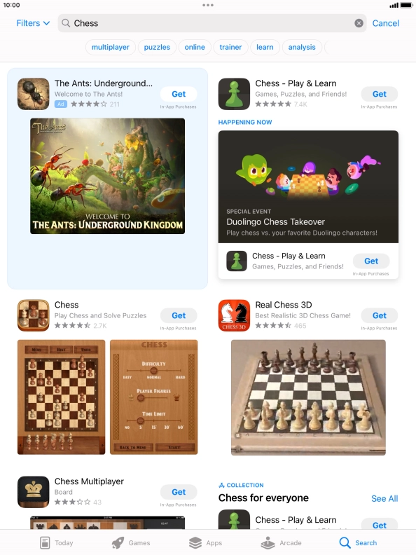 Press the required app. Press the required app.