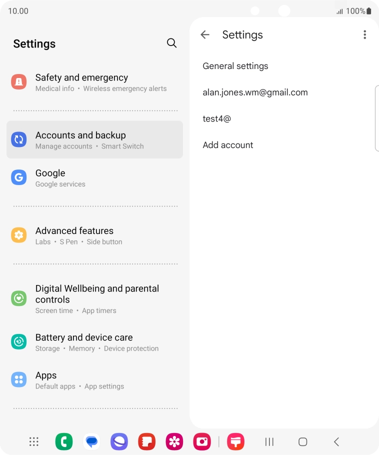 Press the required email account.