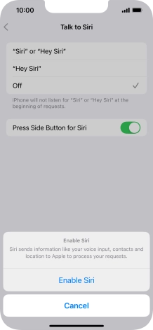 Press Enable Siri.