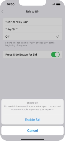 Press Enable Siri.