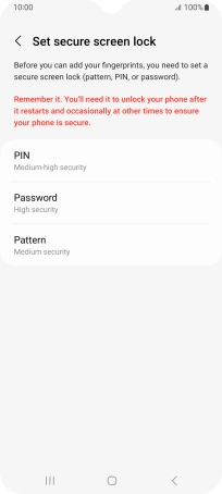 Press the required phone lock code and follow the instructions on the screen to create an additional phone lock code.