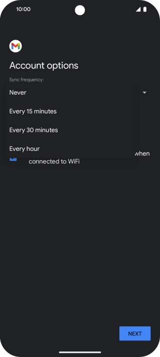 Press the required setting.