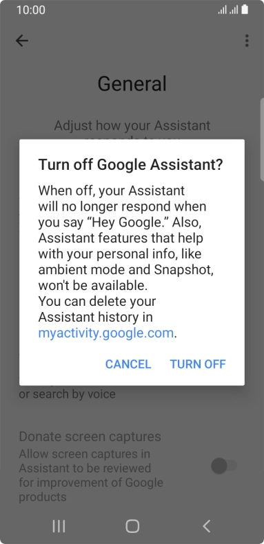If you turn off the function, press TURN OFF.