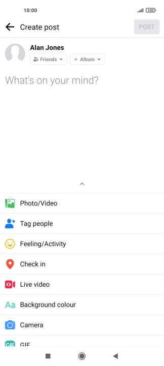 Press the text input field.