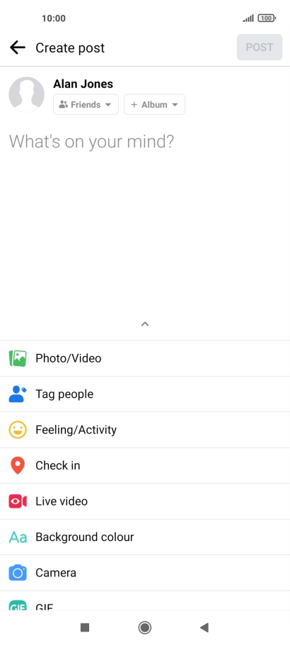 Press the text input field.