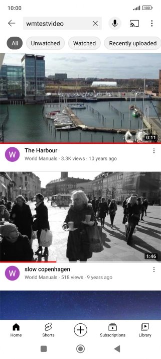 Press the required video clip.