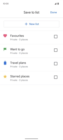If you select New list, follow the instructions on the screen to create a new list.