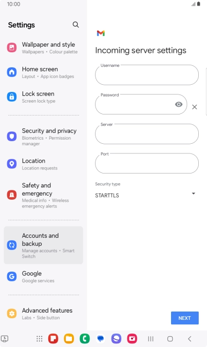 Press the field below 