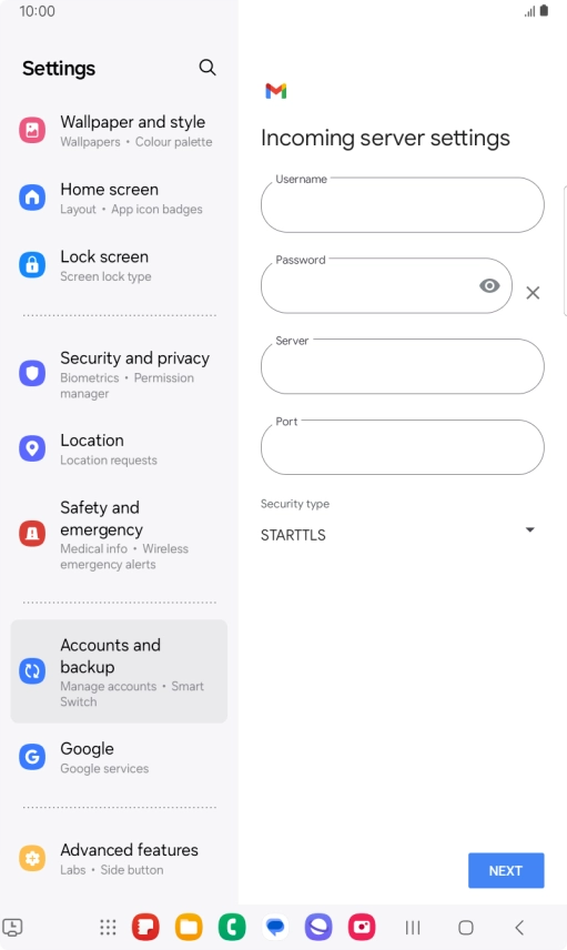Press the field below 