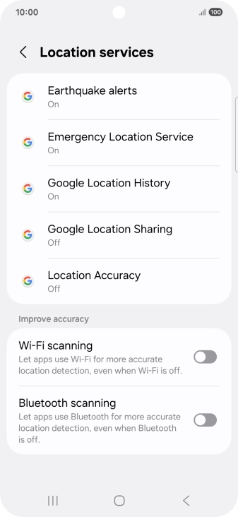 Press Location Accuracy.