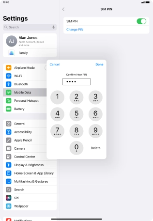 Key in the new PIN again and press Done.