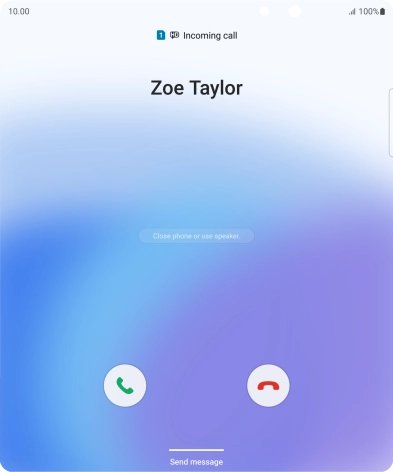 Press and drag the accept call icon right.