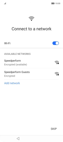 Press the required Wi-Fi network. Press the required Wi-Fi network.