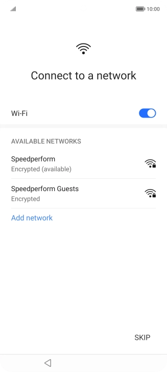 Press the required Wi-Fi network. Press the required Wi-Fi network.
