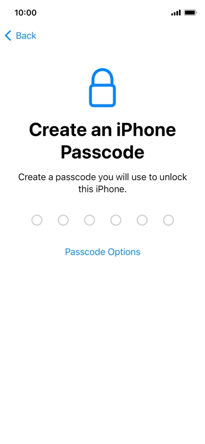 Press Passcode Options.