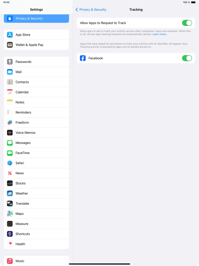 Press the indicator next to 