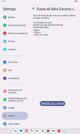 Press ERASE ALL DATA.