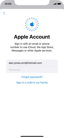 Press Password and key in the password for your Apple ID.