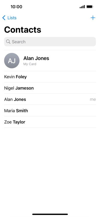 Press the required contact. Press the required contact.