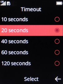 Select the required setting.