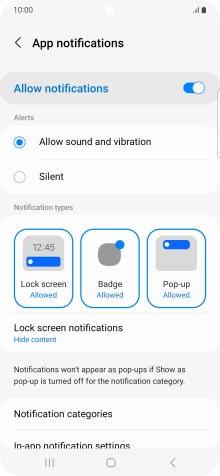 Press the indicator next to 