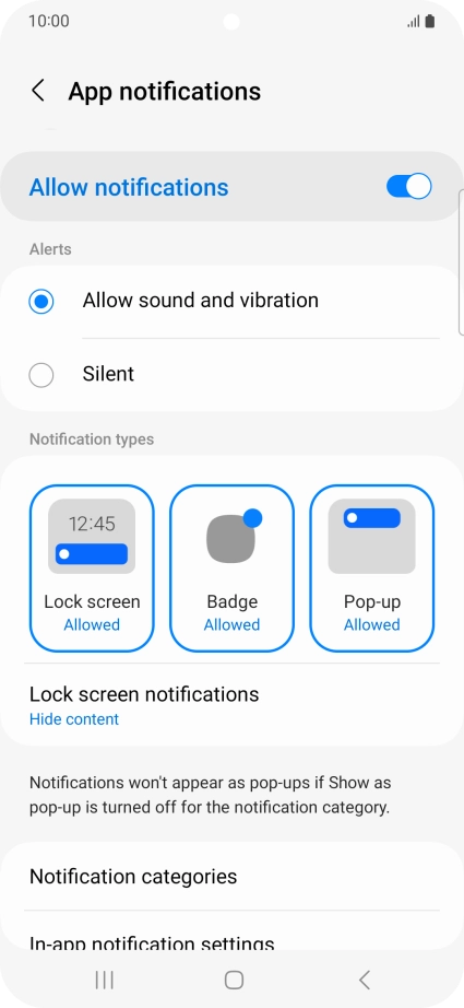 Press the indicator next to 