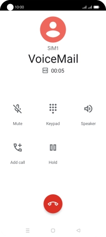 Press the end call icon. Press the end call icon.