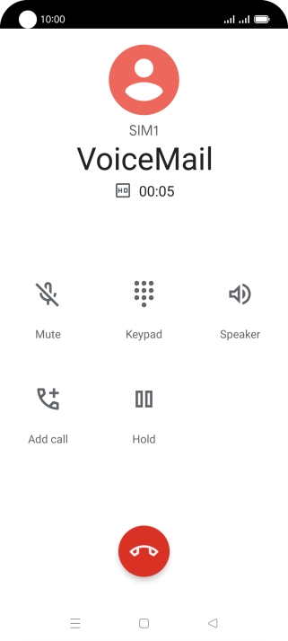 Press the end call icon. Press the end call icon.