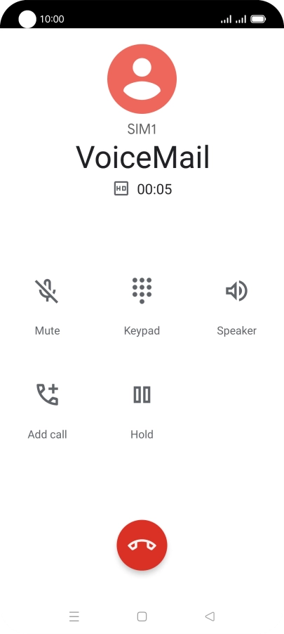 Press the end call icon. Press the end call icon.