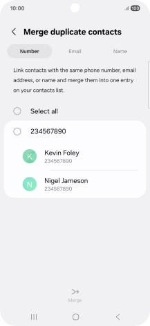 Press the field next to the required number.