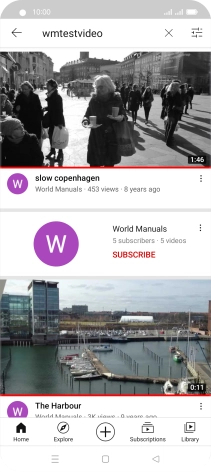 Press the required video clip. Press the required video clip.